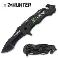 ZB-018BK - Z-Hunter Black Tactical Rescue Assisted Opening Pocket Knife