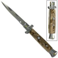 A150C - Mafia Italian Milano Stiletto Digital Camo Silver Automatic Knife