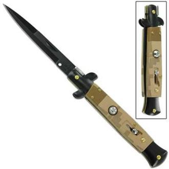 Mafia Italian Milano Stiletto Switchblade Desert Camo Black Automatic Knife