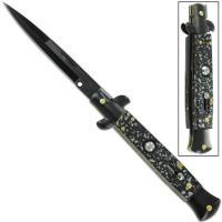 A150PB - Black &amp; White Stiletto Automatic A150PB - Automatic Knives