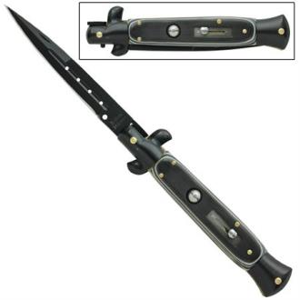 Il Grande Italian Milano Stiletto Black Whitewall Automatic Knife