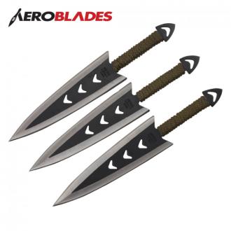 Set of 6 6.5" Paracord Wrapped Arrowhead Throwing Knives