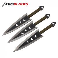 A26303 - Set of 3 6.5 Paracord Wrapped Arrowhead Throwing Knives