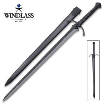 Black War Sword And Scabbard - High Carbon Steel Blade