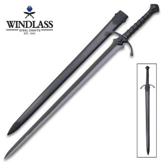 Black War Sword and Scabbard - High Carbon Steel Blade