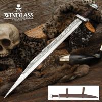 AC2694 - Runic Long Viking Seax Sword And Scabbard