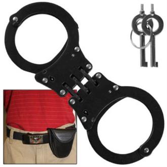 Police Style Black Hinged Handcuffs AZ791 Self Defense Police