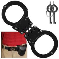 Police Handcuffs - Double Locking - Black Finish - BUDK.com