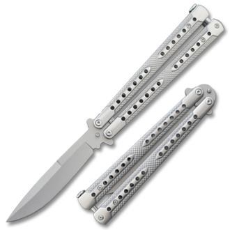 Swift Silver Balisong Two-Tone Titanium Coated Butterfly Knife