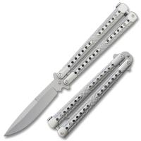 BF-169SL - Swift Silver Balisong Two-Tone Titanium Coated Butterfly Knife