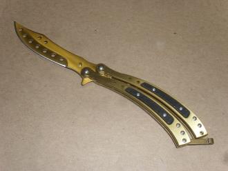 Pirate Balisong Gold 9 Heavy Folding Butterfly Knife
