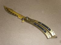 BA1006GD - Pirate Balisong Gold 9 Heavy Folding Butterfly Knife