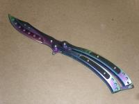 BA1006RB - Balisong 9 Heavy Folding Titanium Pirate Butterfly Knife