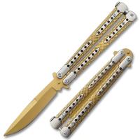 BF-169GD - Swift Gold Balisong Two-Tone Titanium Coated Butterfly Knife