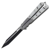 BF2149 - White Widow Two Toned Stainless Steel Butterfly Knife
