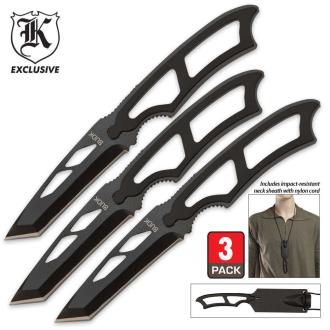 High Tech Survivor 3 Piece Neck Knife Set