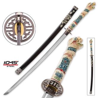 Highlander Black Open Mouth Dragon Katana Sword