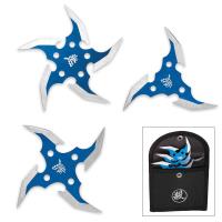 BK3640 - Circulus Mortem 3-Piece Throwing Star Set with Nylon Pouch Blue