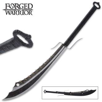 Forged Warrior Chinese Nine Ring Broadsword And Scabbard