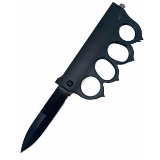 BLACK Spring Assisted Trench Knife