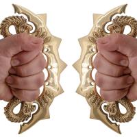 BR-249-DRG - 2 Piece Pair Solid Brass Embark The Dragon Xtra Large Tekko Brass Knuckles