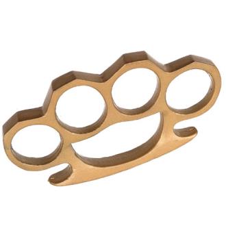 Solid Steel Knuckle Duster Brass Knuckle - Gold