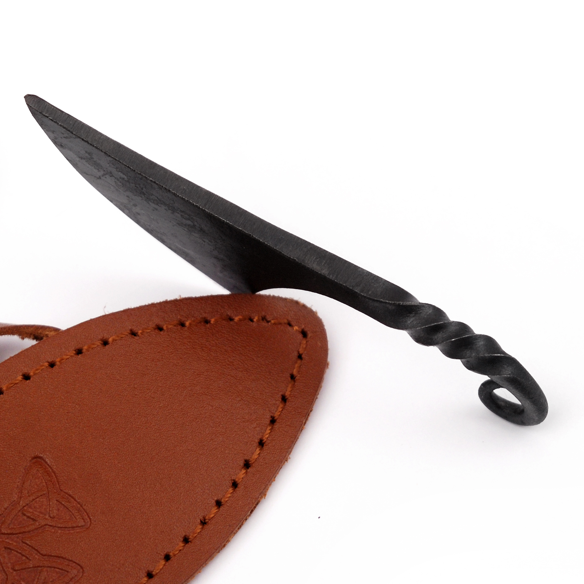 Damsel Miniature Pocket Neck Knife Necklace Brown Sheath