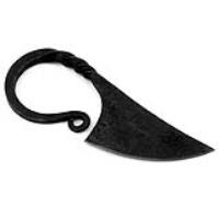 NP2212BK - Medieval Hand Forged Scandinavian Pocket Neck Knife | Black Sheath |
