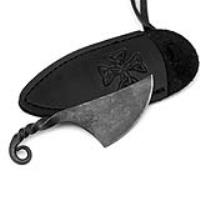 NP2213BK - Damsel Miniature Pocket Neck Knife Necklace Black Sheath