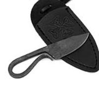 NP2214BK - Hand Forged Medieval Outdoor Pocket Neck Knife | Black Sheath |