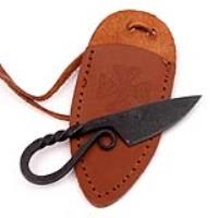 NP2215BR - Twisted Sister Miniature Pocket Neck Knife Necklace Brown Sheath