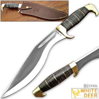 White Deer D2 Steel Extreme Duty Jungle Kukri Knife Standalone Survival Tool Machete D-2