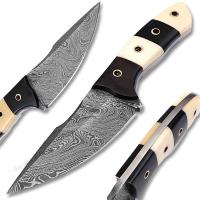 DF-206 - White Deer Custom Damascus Skinner Knife 1095 HC Steel Razor Sharp