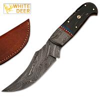 DM-2210 - Damascus Steel Hunting Knife Buffalo Horn Handle