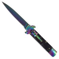 DM1875D - Poison Jab Damascus Steel Titanium Automatic Stiletto Switchblade Lever Lock Knife