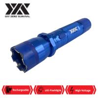 CH57-BL - DZS Blue Metal Stun Gun 10 Million Volt Rechargeable with Flashlight