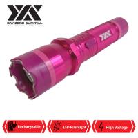 CH57PK - DZS Pink Metal Stun Gun 10 Million Volt Rechargeable with Flashlight