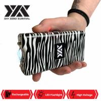 L100-ZBA - Zebra Print Max Power 10 Million Volt Stun Gun Rechargeable LED Light