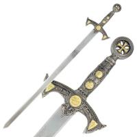 D-5001 - Knights Templar Sword With Plaque