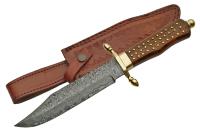 DM-1058 - Brass Pin 13.5 Damascus Bowie