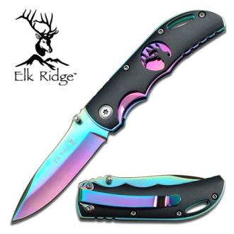 Elk Ridge Folding Knife with Black Inlay