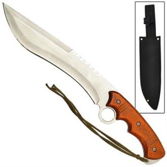 Bowie Survival Military Fixed Blade Full Tang Knife Silver