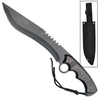 Bowie Survival Military Fixed Blade Full Tang Knife Black