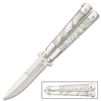 Classic Pearl Butterfly Knife Stainless Steel Blade