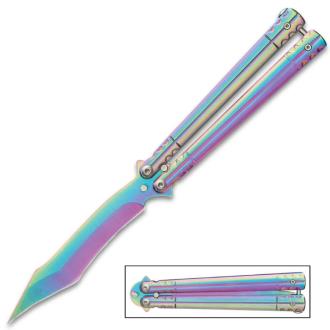 Rainbow Luminescence Balisong Knife - Butterfly1