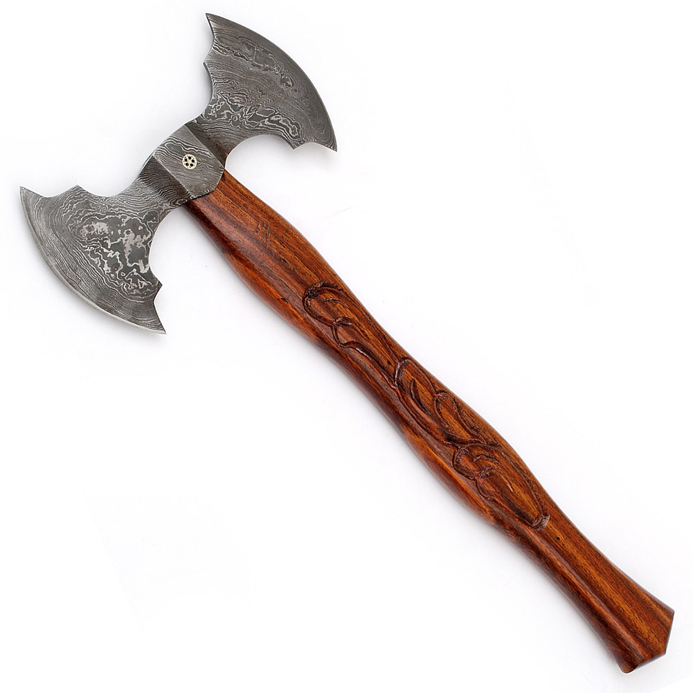 Wiking Hache Viking forged by hand with a heavy double axe blade