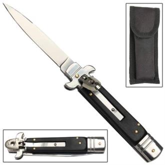 Automatic Stiletto Satin Silver Knife