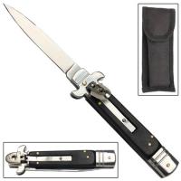 GBS62 - Automatic Stiletto Satin Silver Knife