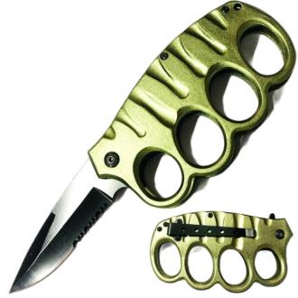 8 Inch Matryk Extreme Spring Action Trench Knife - Green
