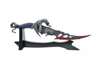 H-530 - 10&quot; Coiled Dragon Dagger With Wooden Display Base